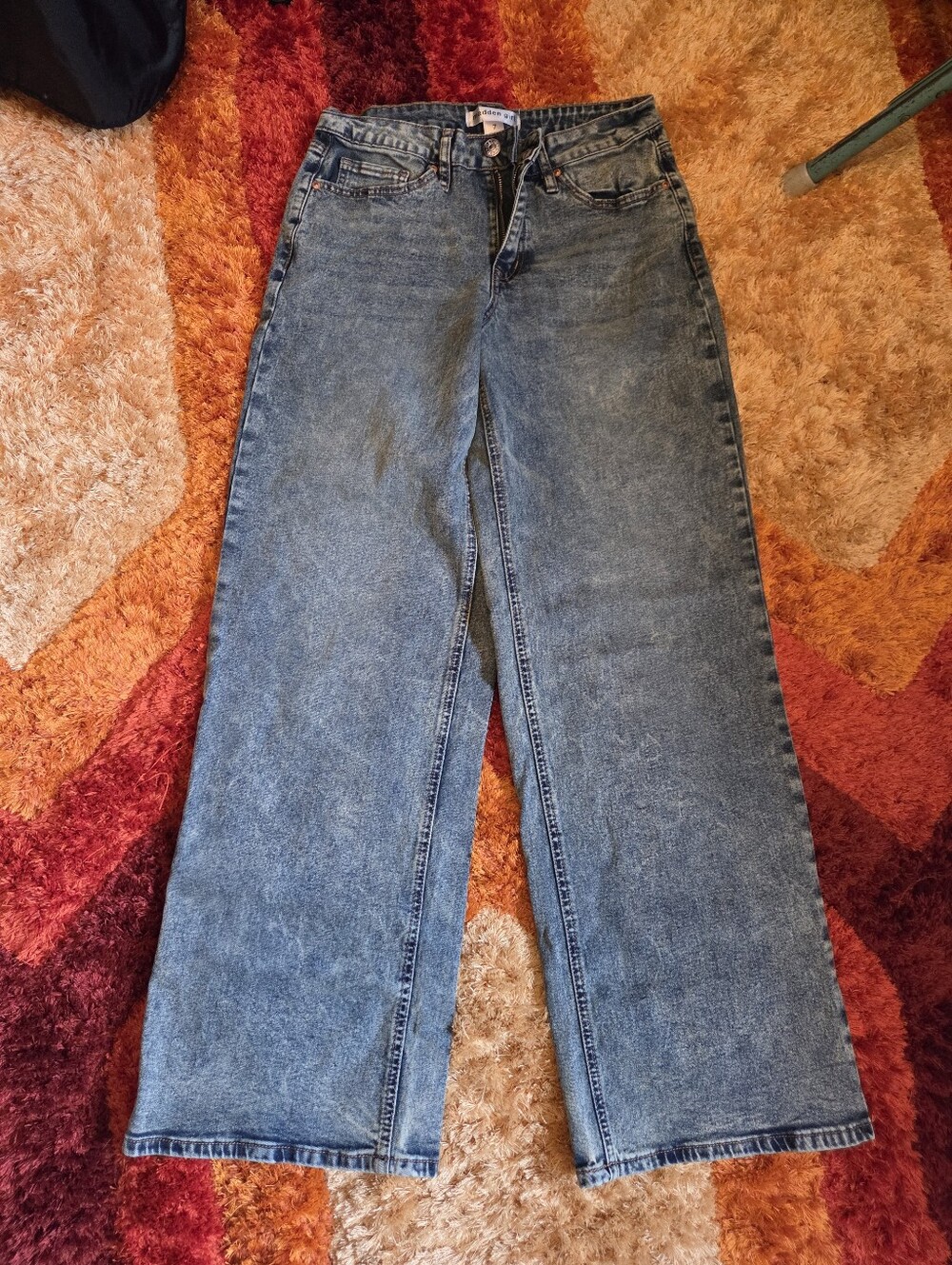 Madden Girl Faded Blue High-Rise Wide Leg Jeans Size 7 (Not 6)
